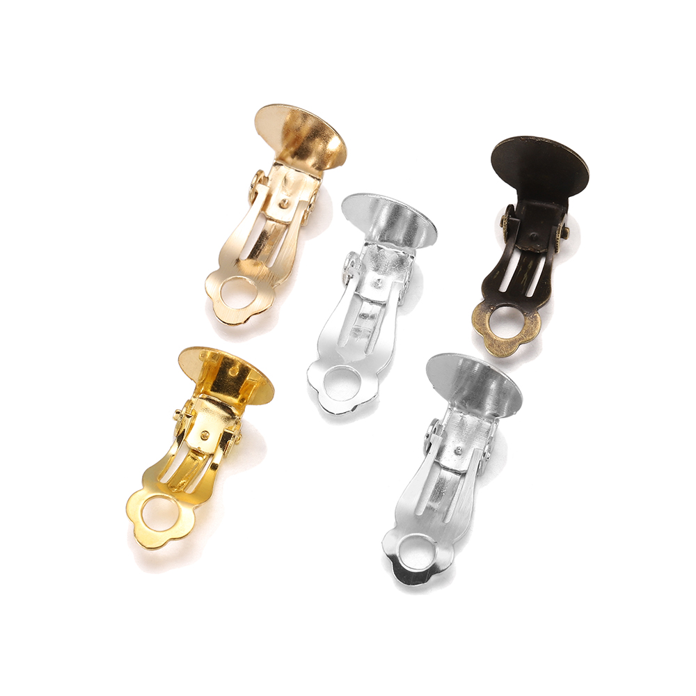 Jewelry Making Findings - 50pcs/Lot 10mm Meatl Ear Clips Earrings