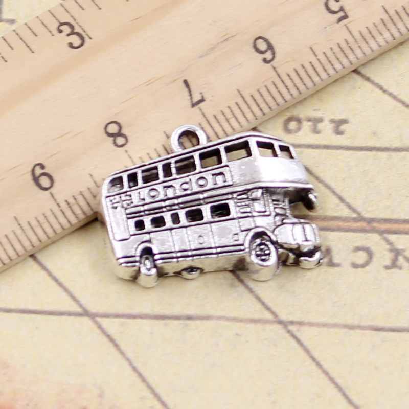 Jewelry Making In London - 10pcs Charms London Bus Car 20x25mm
