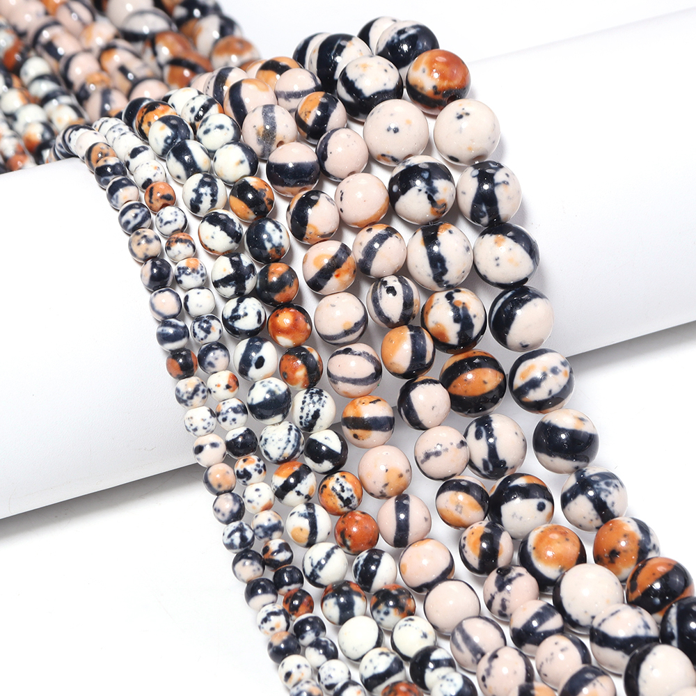 Jewelry Making Gemstones - 4 6 8 10mm Orange White