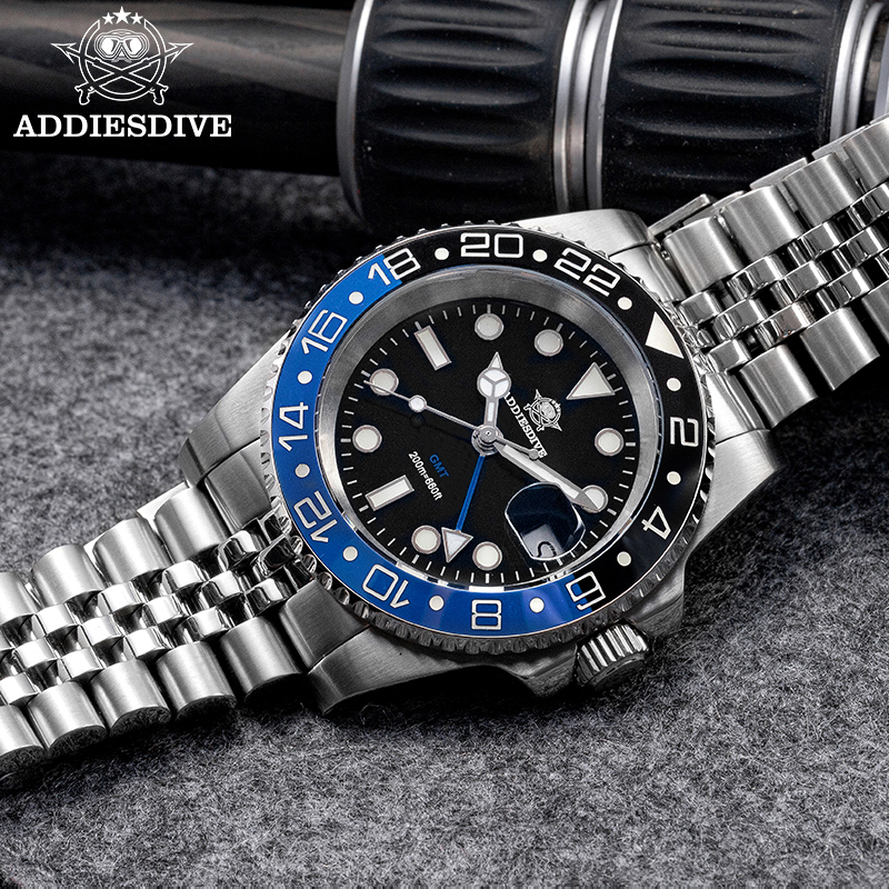 Jewelry Making Hand Tools - ADDIESDIVE AD2050 Luxury GMT Watch Stainless