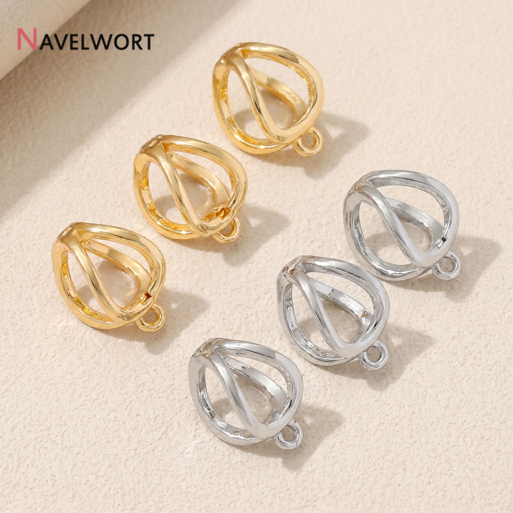 Jewelry Making Hardware - 14K Gold Plated Brass Metal Hollow