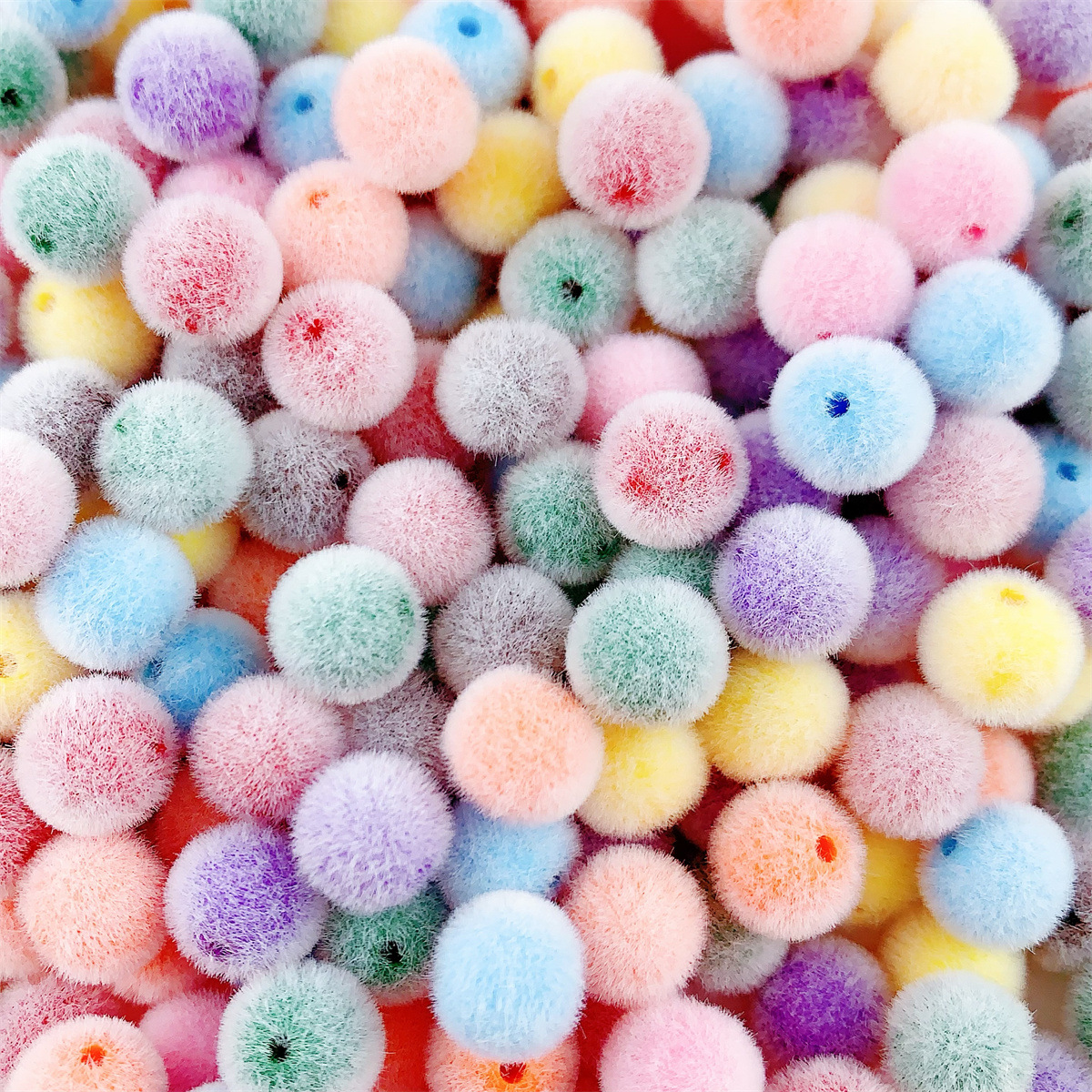 Bead Mat Velvet - 20Pcs 8mm Colorful Acrylic Flocking Velvet
