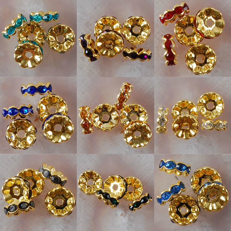 Jewelry Making Classes - 5Pcs 3x10mm Multicolor Crystal Gold Class
