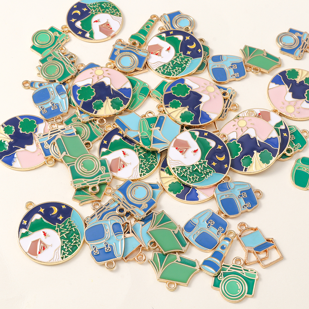 10pcs/lot Enamel Night Camping - Jewelry Making Date Night ulasan dan harga