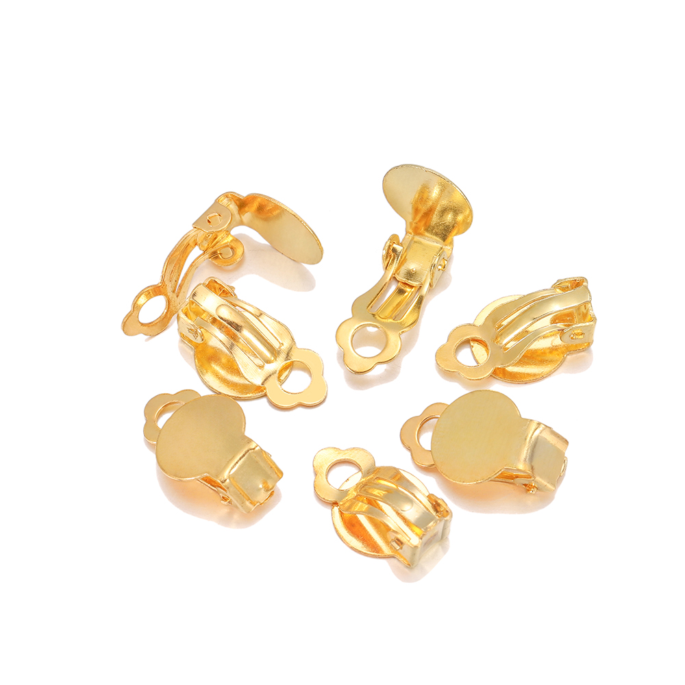50pcs/Lot 10mm Meatl Ear Clips - Jewelry Making Findings ulasan dan harga