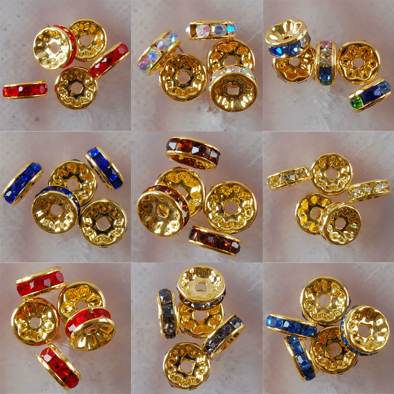 5Pcs Multicolor Crystal Gold C - Jewelry Making Classes ulasan dan harga
