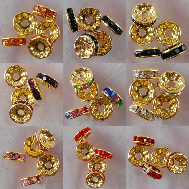 5Pcs Multicolor Crystal Gold C - Jewelry Making Classes ulasan dan harga