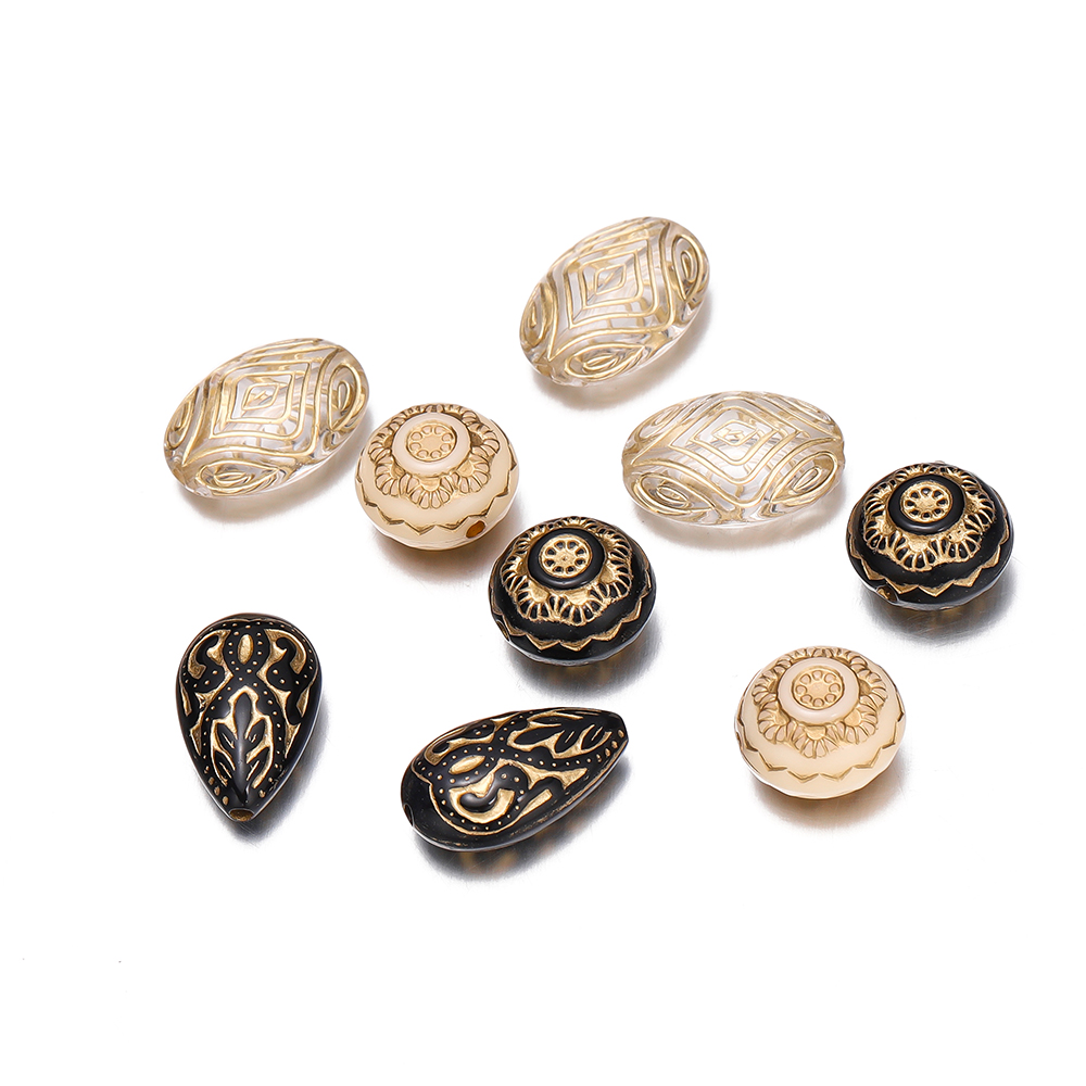 20Pcs Retro Color Drawing Flat - Jewelry Making Drawing ulasan dan harga