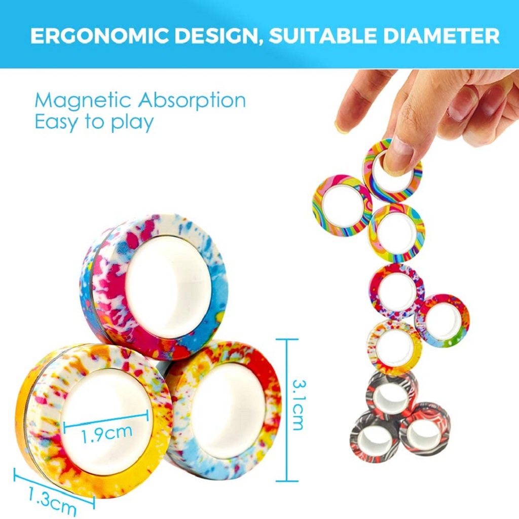 3Pcs Anti-stress Magnetic Ring - Jewelry Making Hand Tools ulasan dan harga