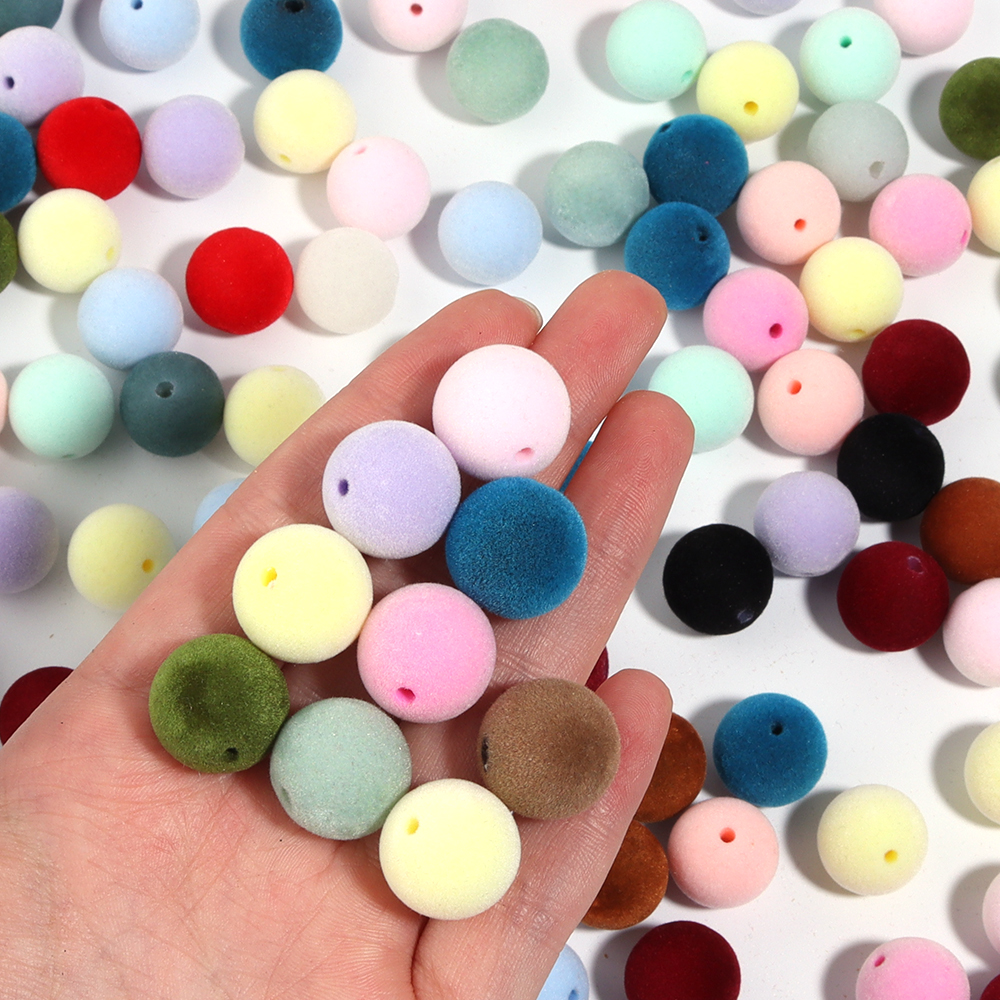 10Pcs/Lot 16mm Colorful Acryli - Bead Mat Velvet ulasan dan harga