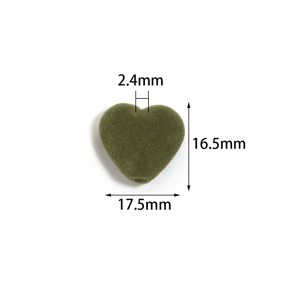10pcs/lot Heart Flocking Acryl - Bead Mat Velvet ulasan dan harga