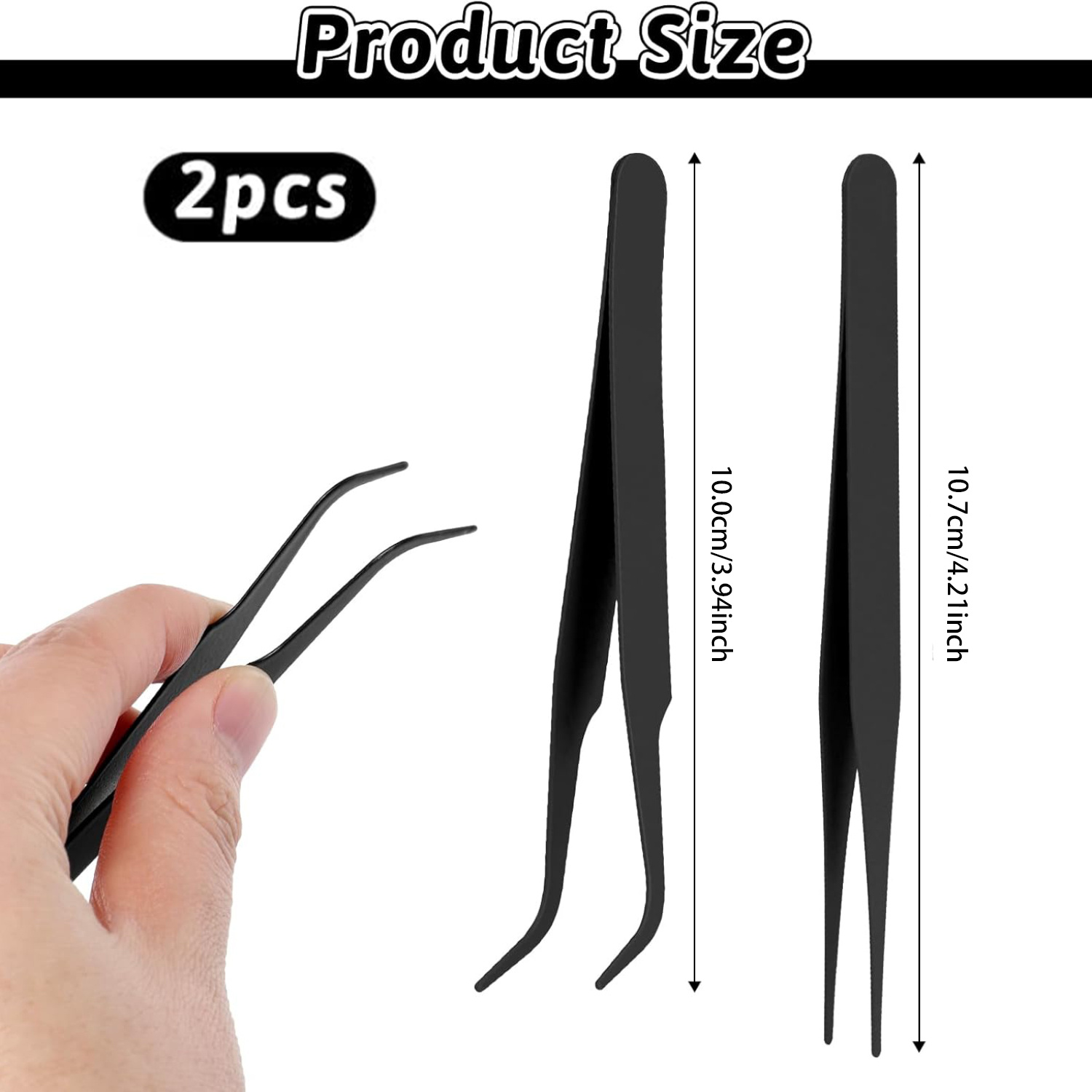 Black handmade tweezers 2-piec - Jewelry Making Tools ulasan dan harga
