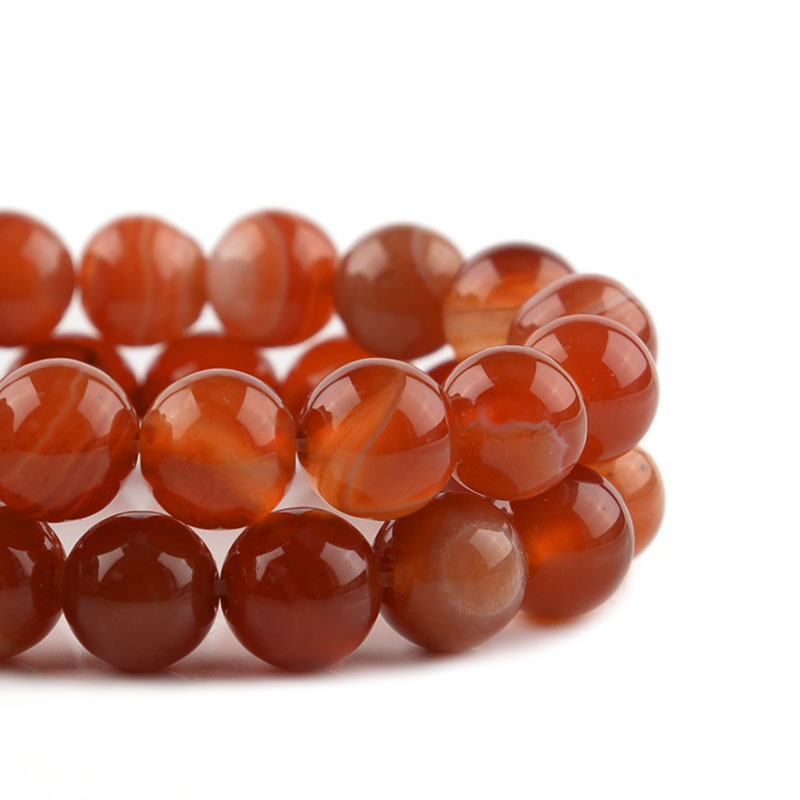 1 Strand Red Striped Agate Nat - Jewelry Making Gemstones ulasan dan harga