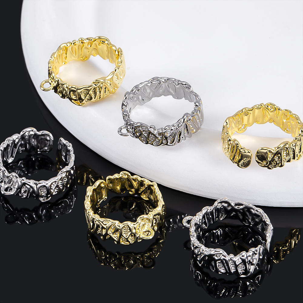 2Pcs Gold Plated Irregular Ope - Jewelry Making Ring Tool ulasan dan harga