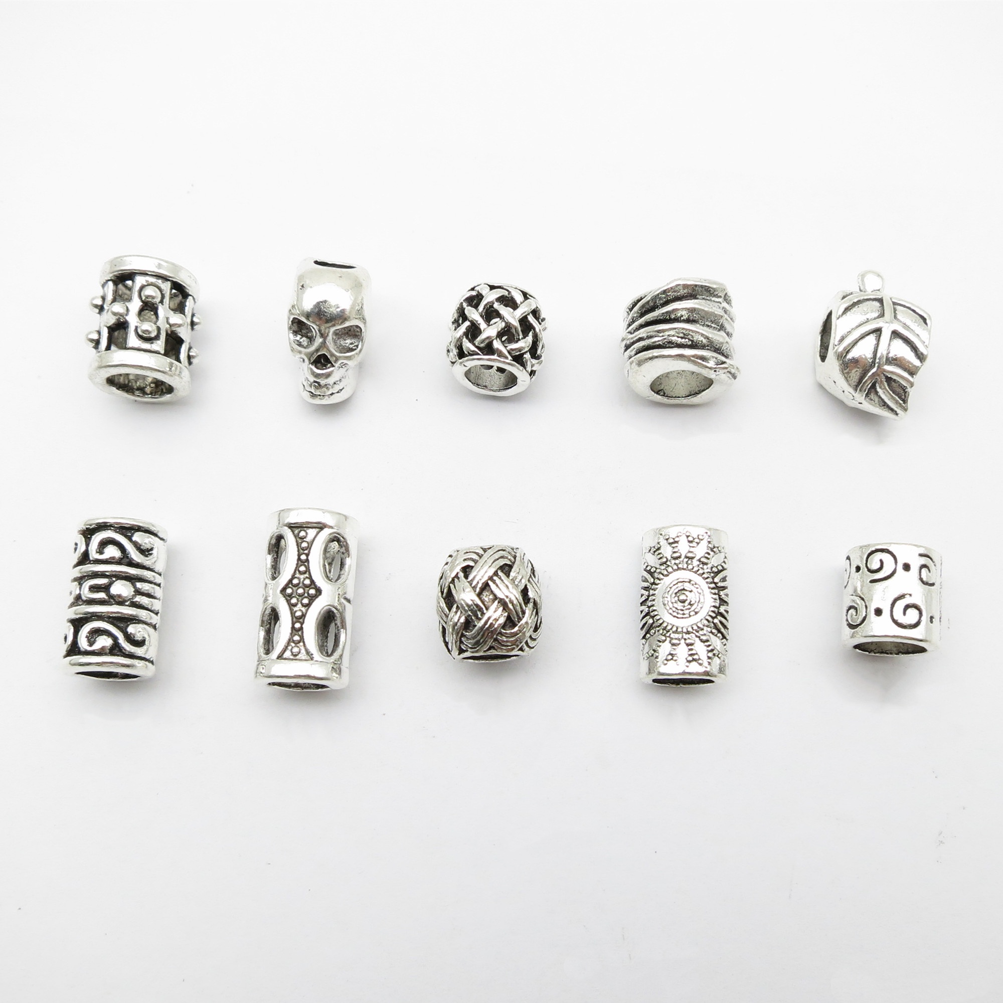 10Pcs/Pack Skull/Leaf DIY bead - Jewelry Making Ring Tool ulasan dan harga