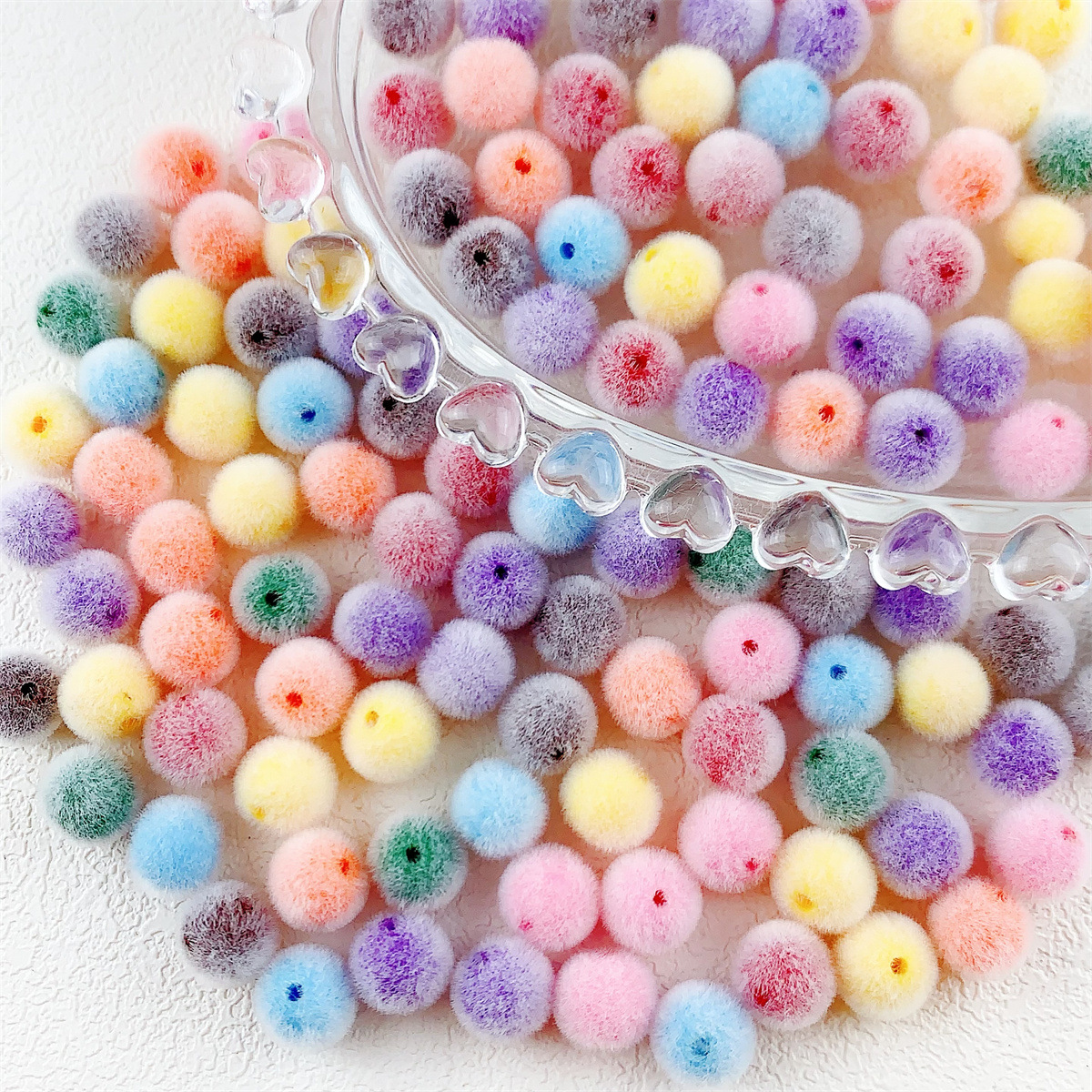 20Pcs 8mm Colorful Acrylic Flo - Bead Mat Velvet ulasan dan harga