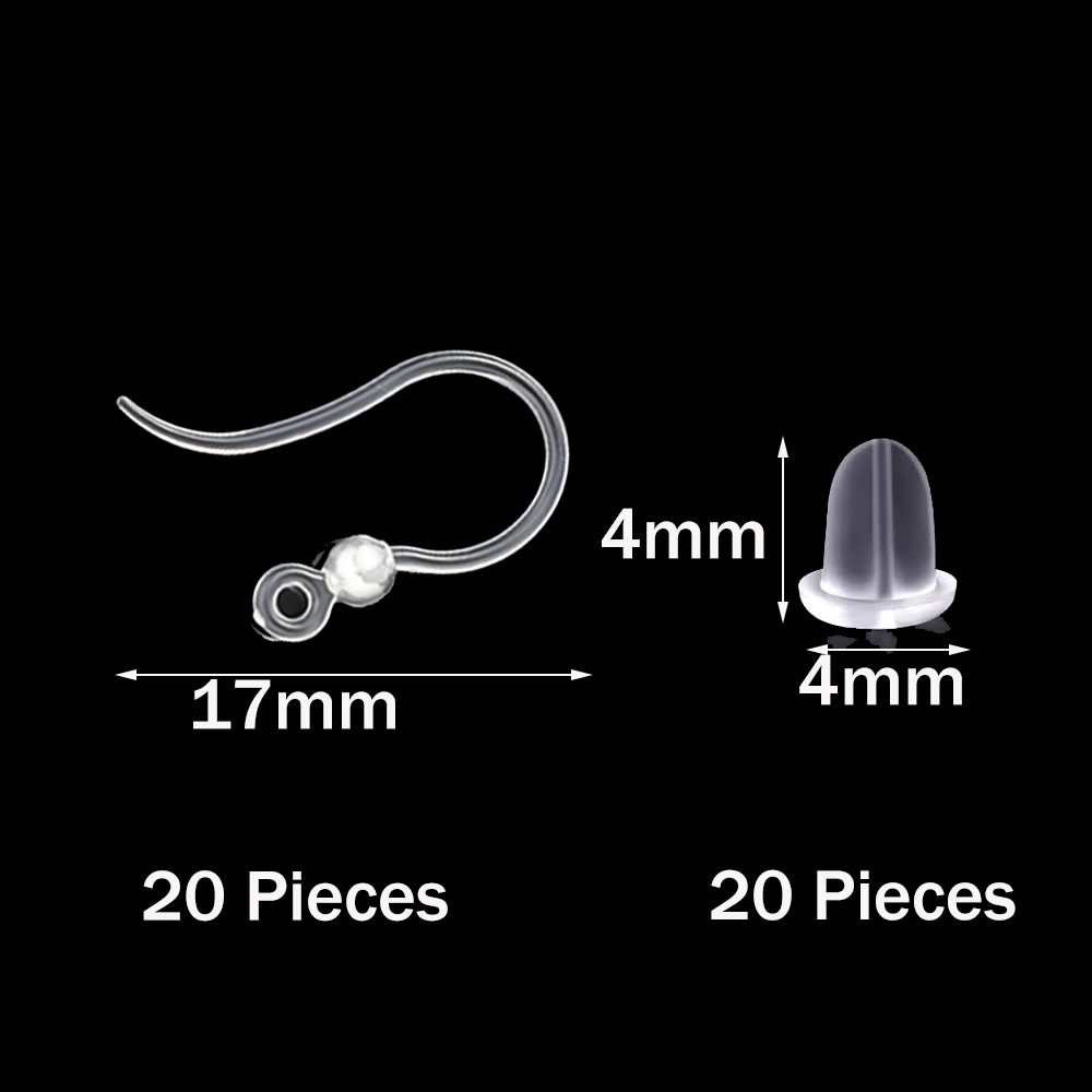 40pcs Clear Plastic Earring Ho - Jewelry Making Hardware ulasan dan harga