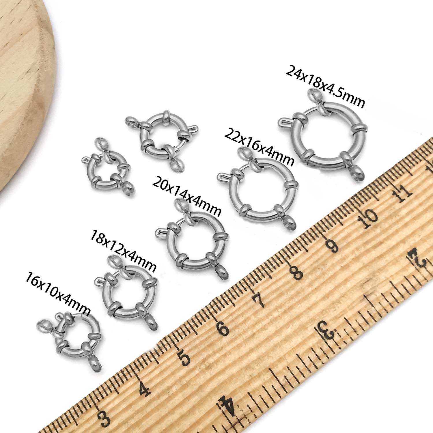 2pcs Stainless Steel Round Cla - Jewelry Making Metal Supplies ulasan dan harga