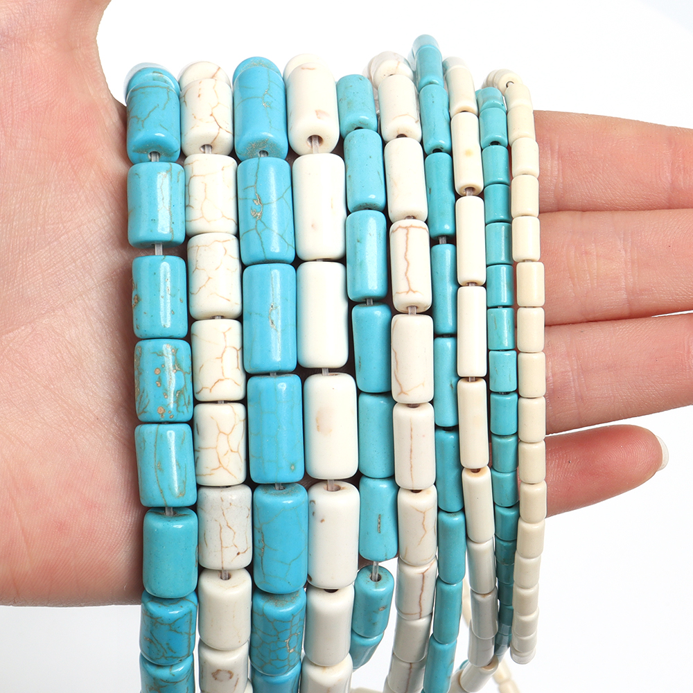 1 Strand Natural Blue White Tu - Jewelry Making Gemstones ulasan dan harga