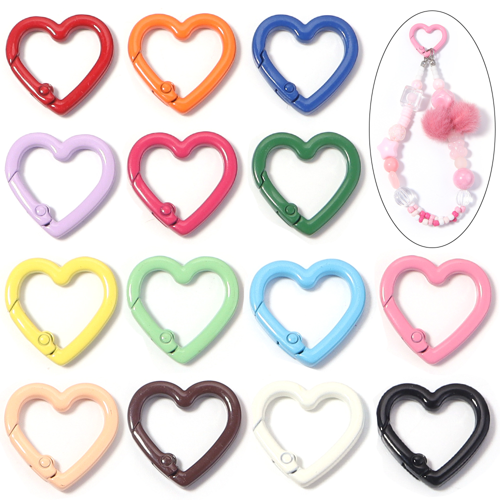 5pcs Alloy Heart Spring Clasps - Jewelry Making Hardware ulasan dan harga