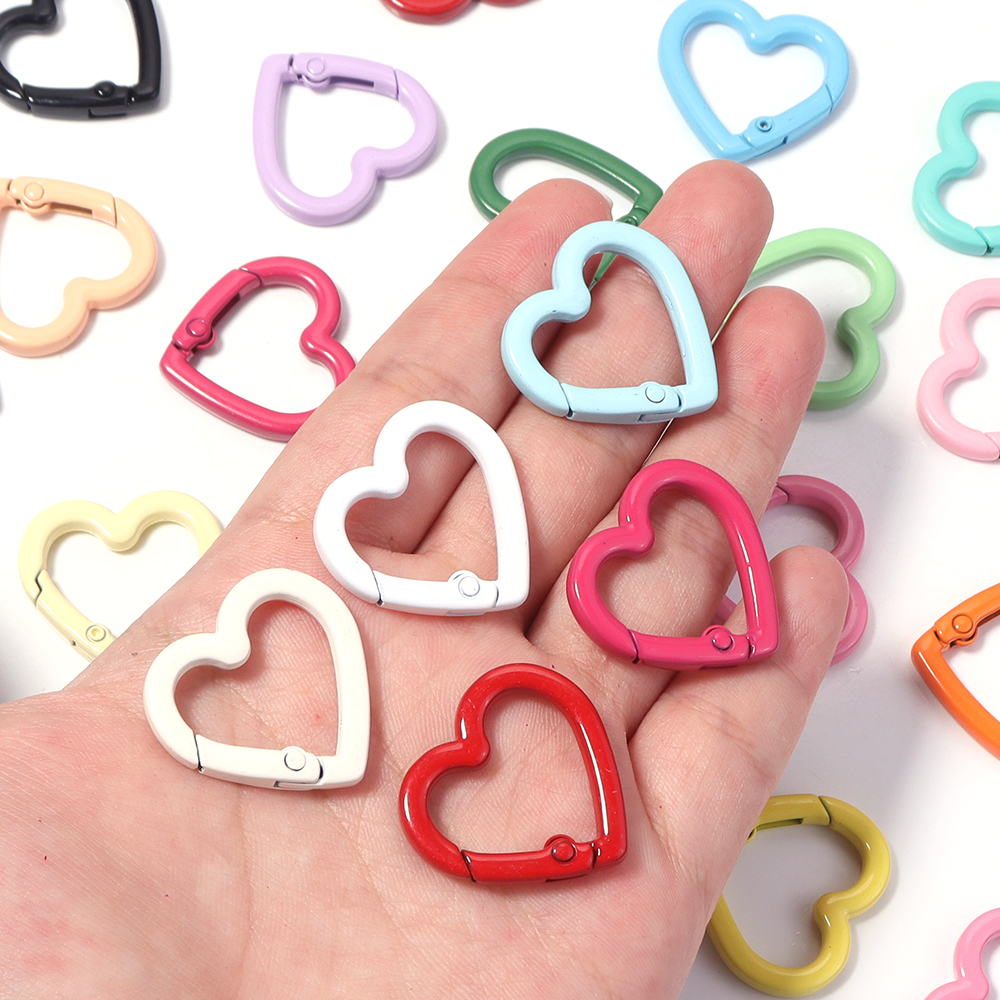 5pcs Alloy Heart Spring Clasps - Jewelry Making Hardware ulasan dan harga